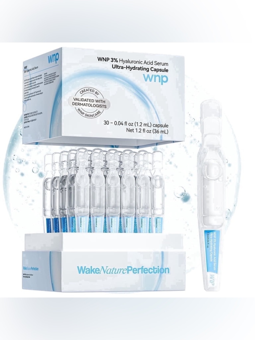 Wake/Nature Perfection WNP 3% Hyaluronic Acid Serum Ultra-Hydrating Capsule